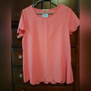 Pinkish Coral short sleeve blouse